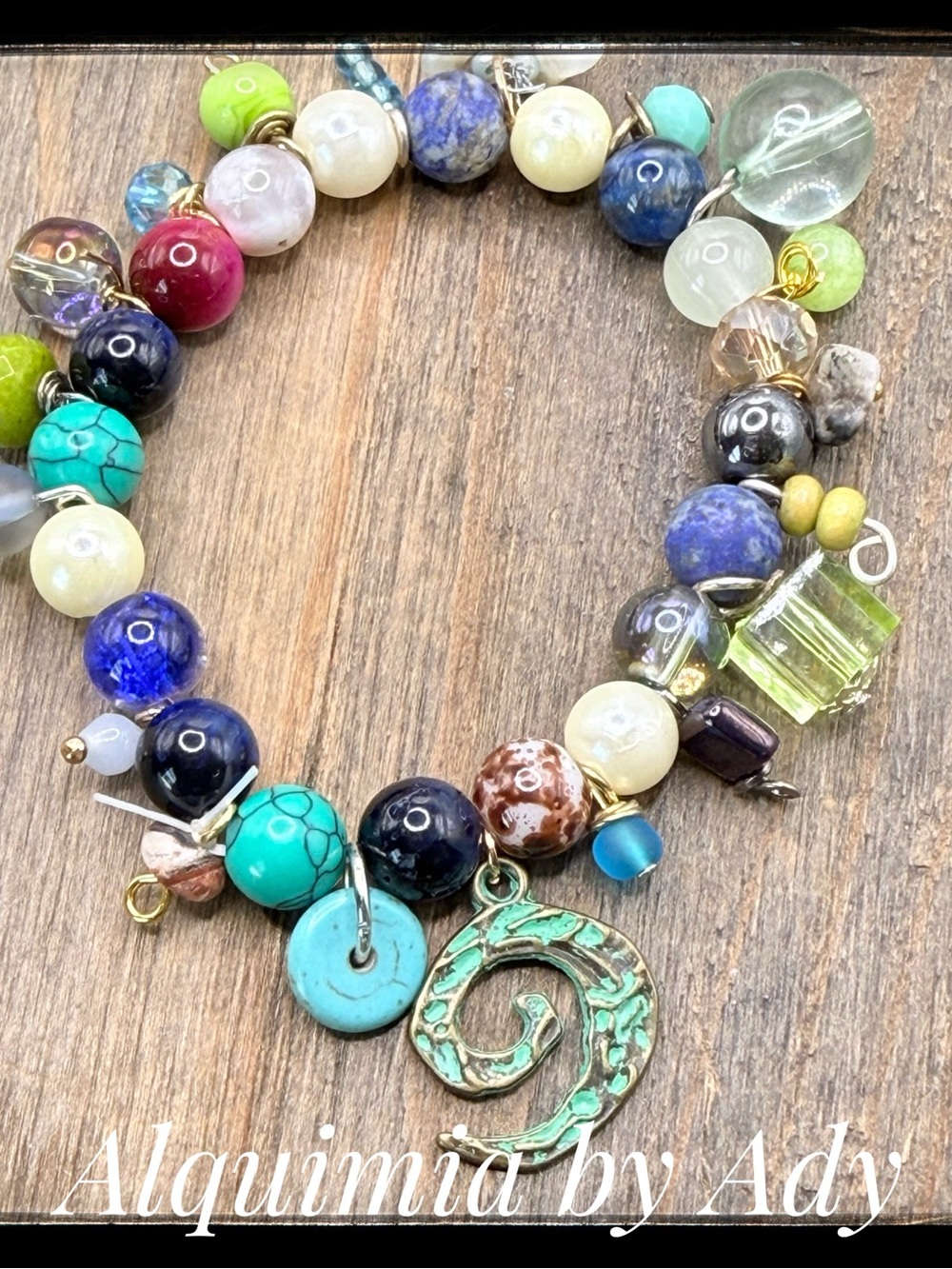 Alquimia Multicolor Beaded Bracelet with Turquoise Charm